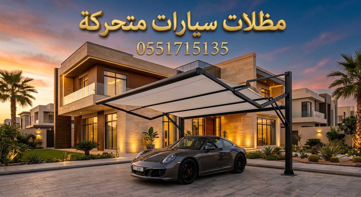 تركيب مظلات سيارات متحركة بالرياض للفلل المودرن