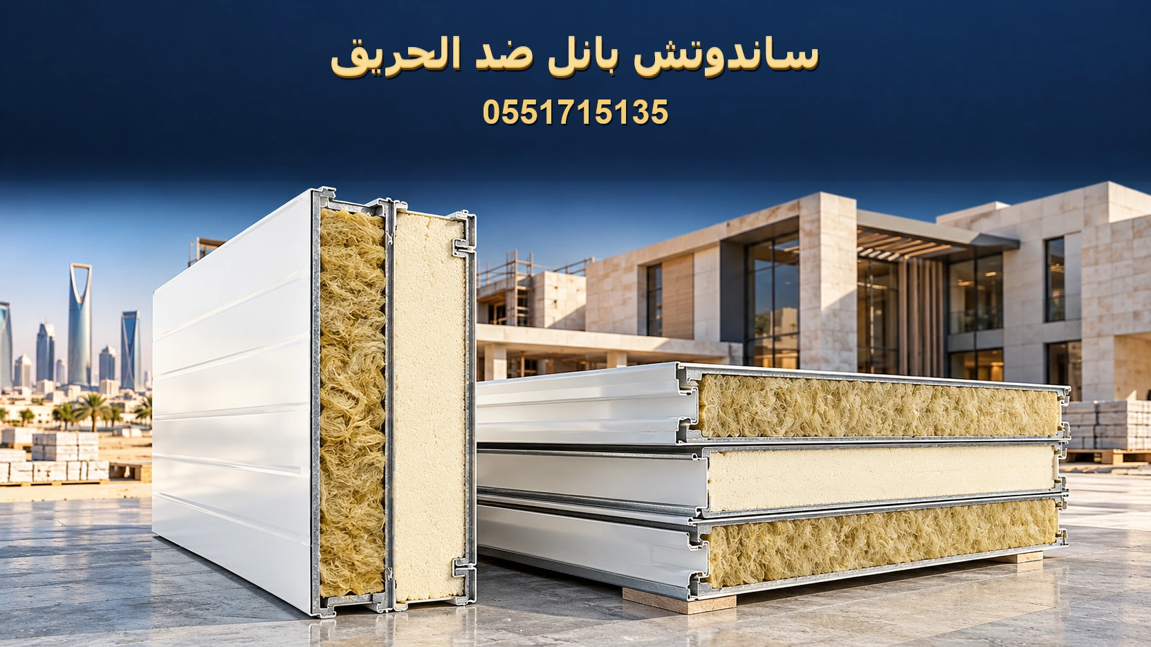 ساندوتش بانل ضد الحريق بالصوف الصخري